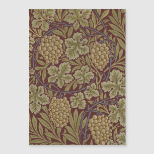 Carte Magnétique Art de vigne rouge vert William Morris