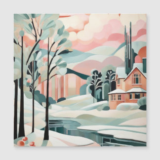 Carte Magnétique Art déco de Noël [ conception magnétique]