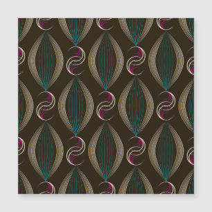 Carte Magnétique Art déco : motif vintage géométrique.