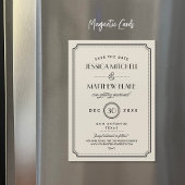 Carte Magnétique Art déco noir et ivoire Enregistrer la date