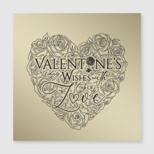 Carte Magnétique Art en ligne minimaliste pour la Saint-Valentin