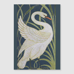 Carte Magnétique Art Nouveau Swan Deux Swans