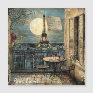 Carte Magnétique Art romantique personnalisé vintage Paris tour Eif