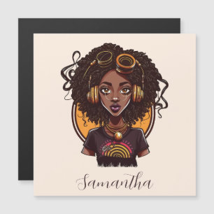 Carte Magnétique Artiste Afro femme