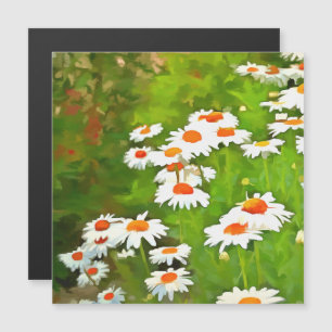 Carte Magnétique Artistic Bright and Colorful White Garden Daisies