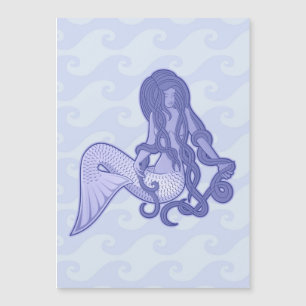 Carte Magnétique Assis Mermaid bleu