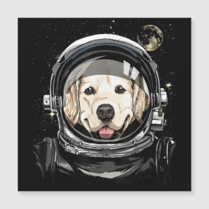 Carte Magnétique Astronaute De L'Espace Golden Retriever Lover Pet