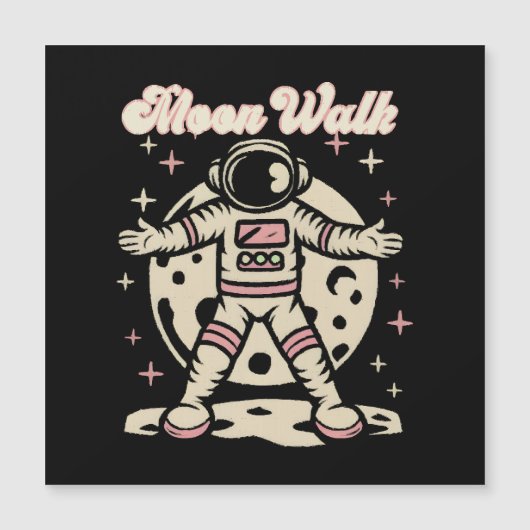 Carte Magnétique Astronaute Marche Lunaire (Devant)