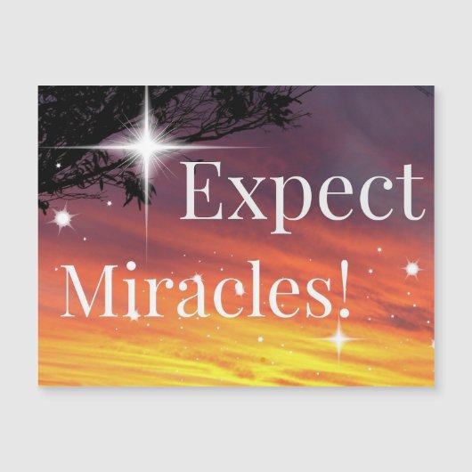 Carte Magnétique Attendez-vous à Miracles Sparkle Sunset Inspiratio (Devant)