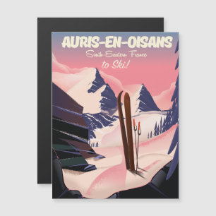 Carte Magnétique AURIS-EN-OISANS France affiche de ski