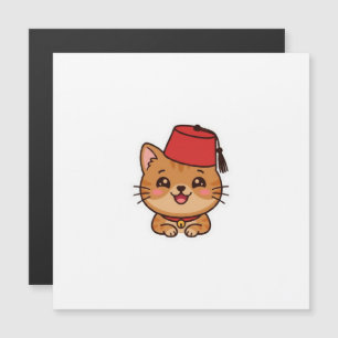 Carte Magnétique Autocollant de chat mignon Kawaii casquette maroca