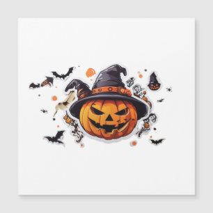 Carte Magnétique Autocollant tête de citrouille d'Halloween Transpa