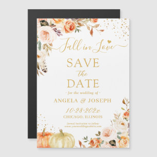 Carte Magnétique automne amoureux automne floral Enregistrer la dat