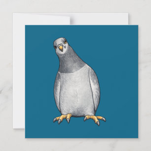 Carte magnétique avec pigeon de ville de dessin an