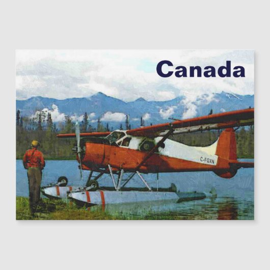 Carte Magnétique Avion flottant De Havilland Beaver - Canada (Devant)