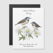 Carte Magnétique Avril Mois de naissance Fleur Daisy Chéri Annivers (Devant / Derrière)