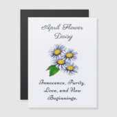 Carte Magnétique Avril Mois de naissance Fleur Daisy Fresque et Sim (Devant / Derrière)