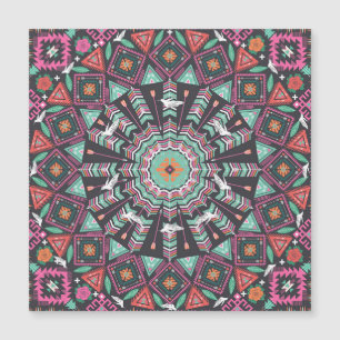 Carte Magnétique Aztec géométrique : Motif circulaire coloré