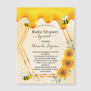 Carte Magnétique Baby shower d'abeille par la poste gouttes de miel