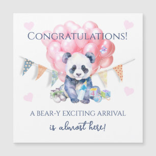 Carte Magnétique Baby Shower ours d'enfant et ballons