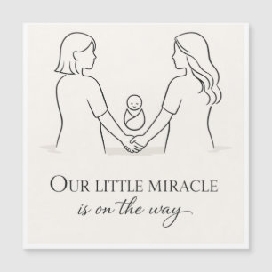 Carte Magnétique Baby shower pour deux mamans