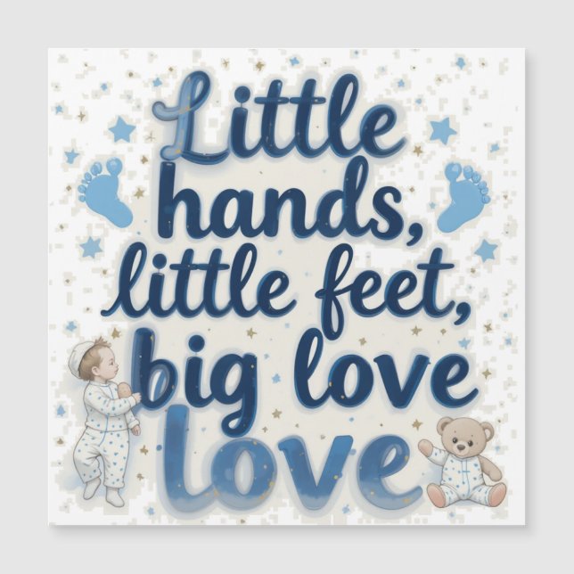 Carte Magnétique Bain de bébé petits petons  (Devant)