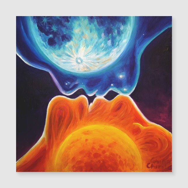 Carte Magnétique Baiser de soleil et de lune (Devant)