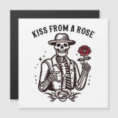 Carte Magnétique Baiser d'une rose (Devant / Derrière)