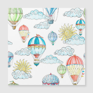 Carte Magnétique Ballons vintages : Aquarelle Whimsical sans joint.