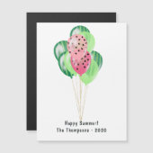 Carte Magnétique Balloons de pastèque de l'été heureux (Devant / Derrière)