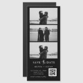 Carte Magnétique Bande photo de code QR noir personnalisé Mariage m (Devant / Derrière)
