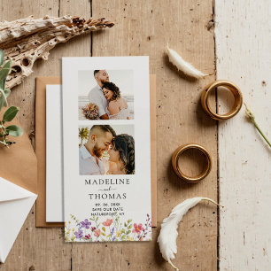 Carte Magnétique Bande Photo Mariage Magnétique Floral Enregistrer