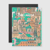 Carte Magnétique Barcelone Espagne (Devant / Derrière)