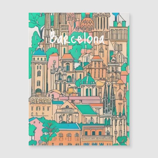 Carte Magnétique Barcelone Espagne (Devant)