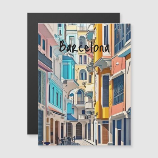 Carte Magnétique Barcelone Espagne (Devant / Derrière)