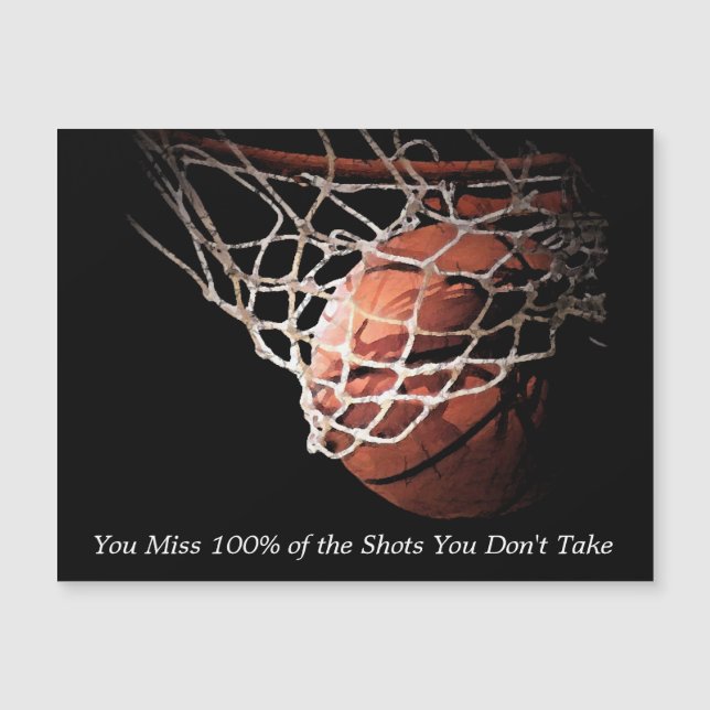 Carte Magnétique Basket-ball de devis motivationnel (Devant)