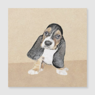 Carte Magnétique Basset Hound Peinture Chiot - Art Chien original
