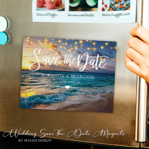Carte Magnétique Beach Destination Wedding Enregistrer la date Magn