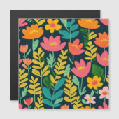 Carte Magnétique Beau champ fleuri coloré (Devant / Derrière)