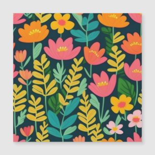 Carte Magnétique Beau champ fleuri coloré