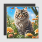 Carte Magnétique Beau chats beau jardin (Devant / Derrière)