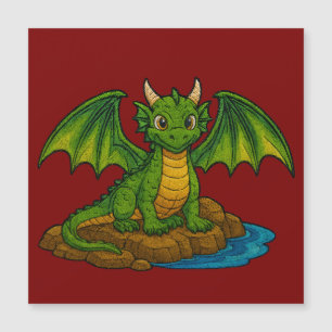 Carte Magnétique Beau dragon vert