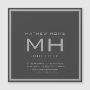 Carte Magnétique Beau Gris & Gris Foncé Professionnel