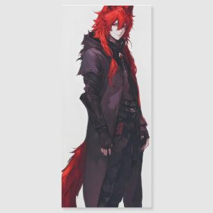 Carte Magnétique Beau Loup Rouge Anime
