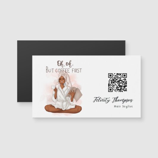 Carte Magnétique Beauté Mode Cheveux QR Code (Devant / Derrière)