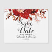 Carte Magnétique Beauté rustique Frontière Florale Boho Enregistrer (Devant)