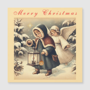 Carte Magnétique Beaux anges de Noël