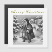 Carte Magnétique Beaux anges de Noël de vacances (Devant / Derrière)
