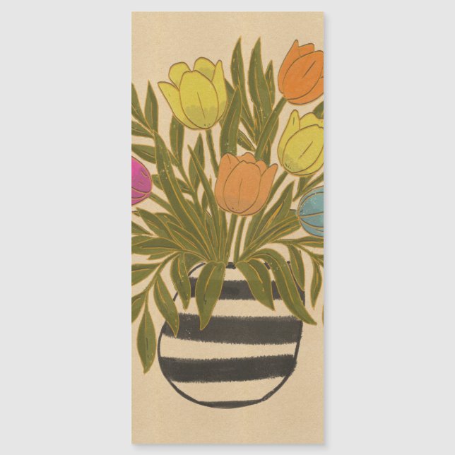 Carte Magnétique Beaux Tulipes Vintage (Devant)