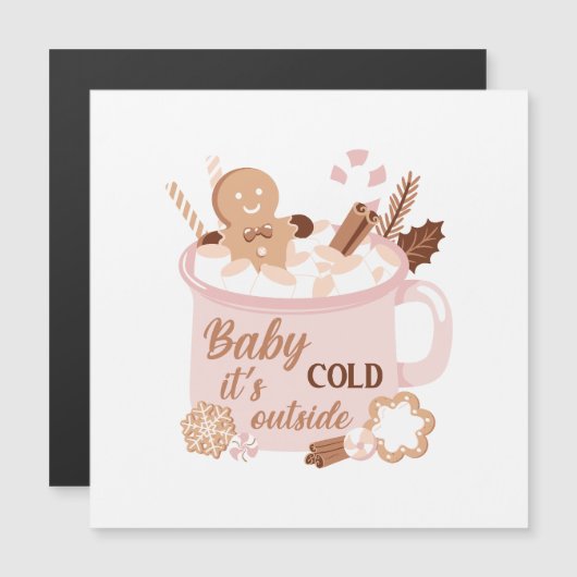 Carte Magnétique Bébé Il fait froid dehors (Devant / Derrière)